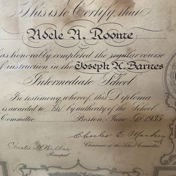 1935 Vintage Certificate of Completion - Picture 3 of 4